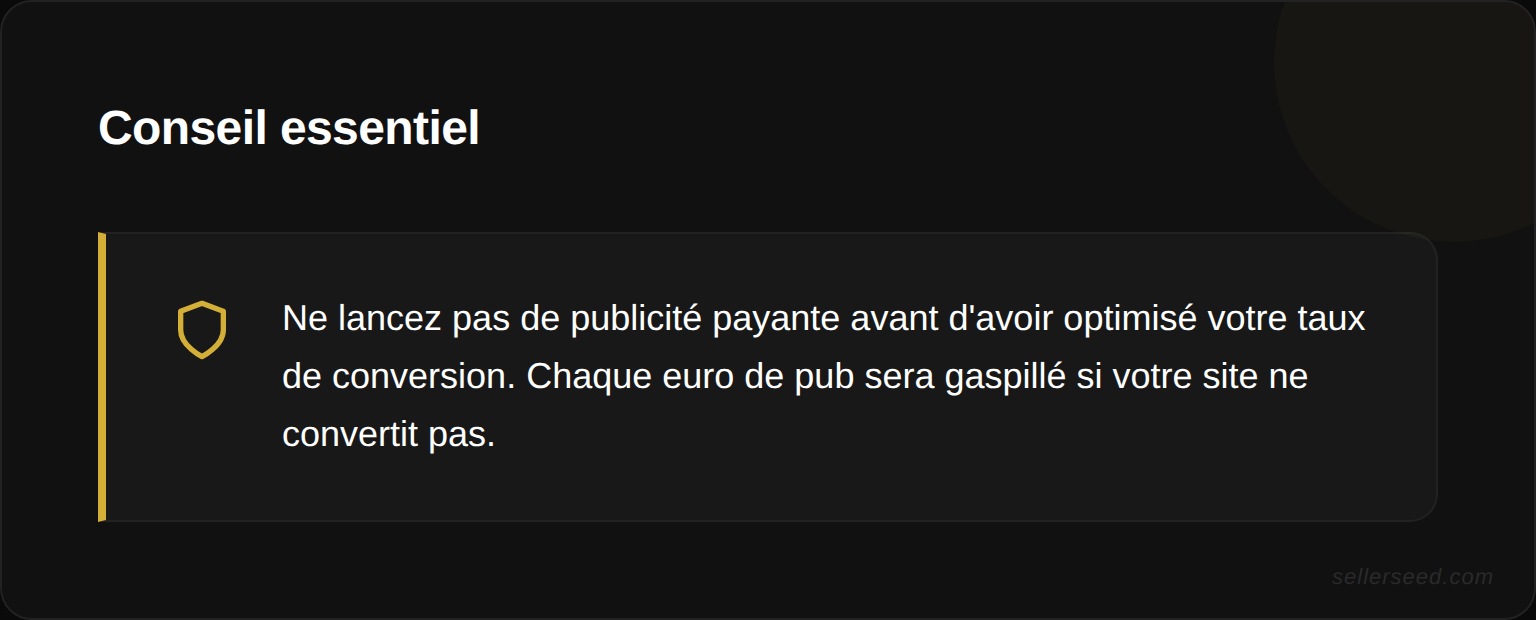 Comparatif des 4 canaux d'acquisition e-commerce : SEO (gratuit, long terme), publicité payante (rapide, coûteux), réseaux sociaux organiques (sans budget), email marketing (fidélisation)